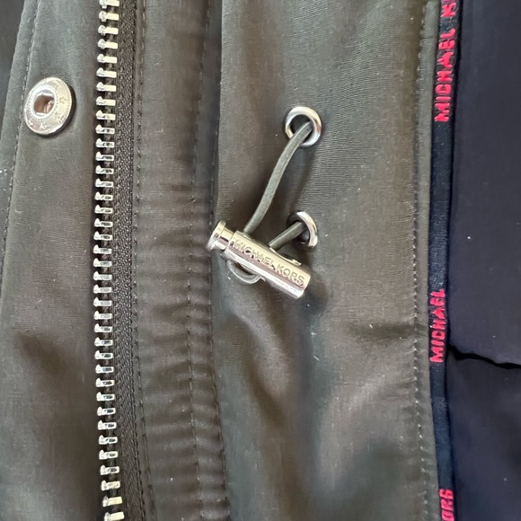MICHAEL Michael Kors Hooded Fur Snap Front Polyfill Anorak Coat Medium Parka Med - Picture 8 of 16